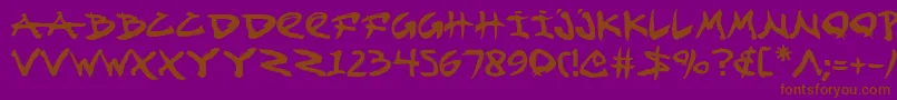 Fightkid Font – Brown Fonts on Purple Background