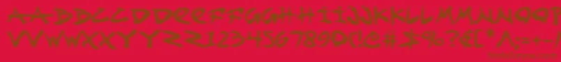Fightkid Font – Brown Fonts on Red Background