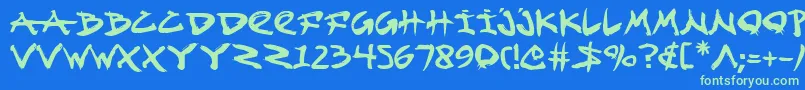 Fightkid Font – Green Fonts on Blue Background