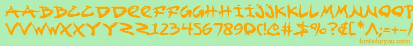 Fightkid Font – Orange Fonts on Green Background