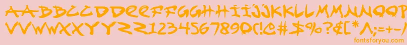 Fightkid Font – Orange Fonts on Pink Background