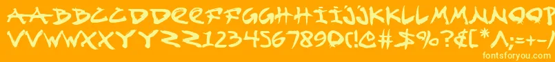 Fightkid-Schriftart – Gelbe Schriften auf orangefarbenem Hintergrund