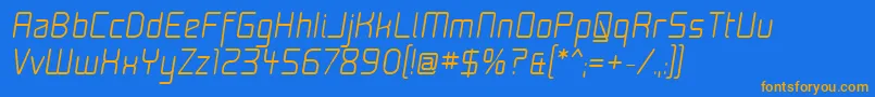 Police Moon15i – polices orange sur fond bleu