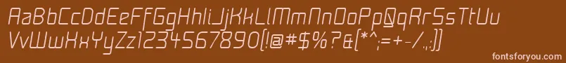 フォントMoon15i – 茶色の背景にピンクのフォント