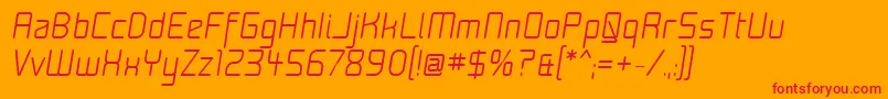 フォントMoon15i – オレンジの背景に赤い文字