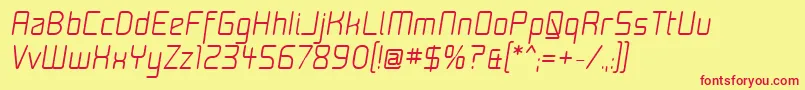 Moon15i Font – Red Fonts on Yellow Background