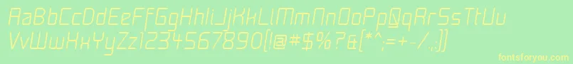 Moon15i-Schriftart – Gelbe Schriften auf grünem Hintergrund