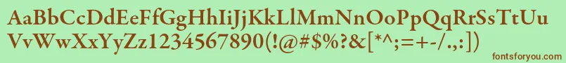 GaramondpremrproSmbd Font – Brown Fonts on Green Background