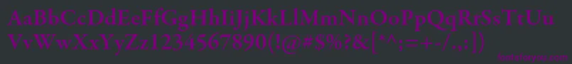 フォントGaramondpremrproSmbd – 黒い背景に紫のフォント