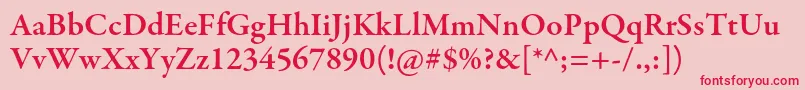 GaramondpremrproSmbd Font – Red Fonts on Pink Background