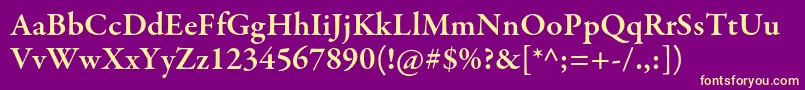 GaramondpremrproSmbd Font – Yellow Fonts on Purple Background