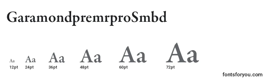 Размеры шрифта GaramondpremrproSmbd
