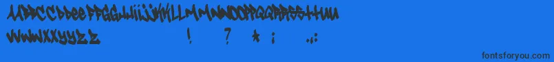 Tagster Font – Black Fonts on Blue Background
