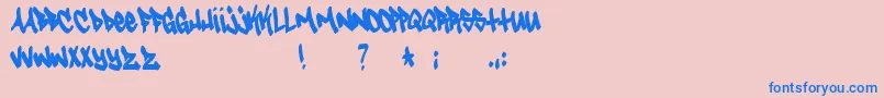 Tagster Font – Blue Fonts on Pink Background