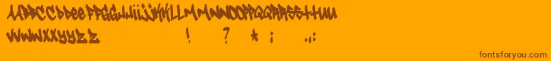 Tagster Font – Brown Fonts on Orange Background