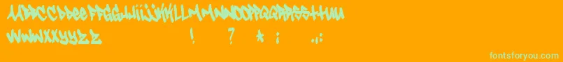 フォントTagster – オレンジの背景に緑のフォント