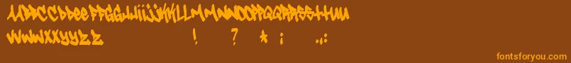 Tagster Font – Orange Fonts on Brown Background