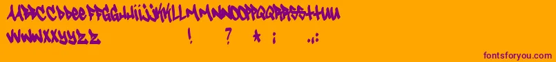 Tagster Font – Purple Fonts on Orange Background