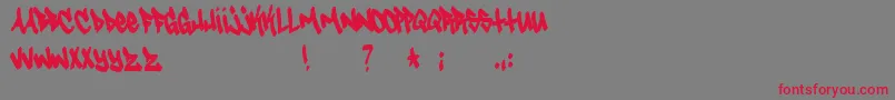 フォントTagster – 赤い文字の灰色の背景