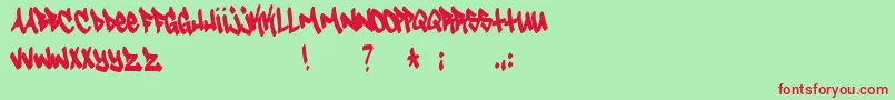 Tagster Font – Red Fonts on Green Background