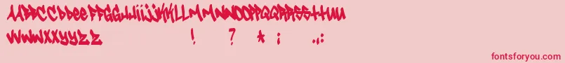 Tagster Font – Red Fonts on Pink Background