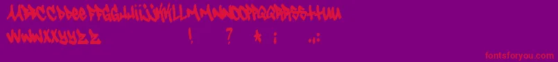 Tagster Font – Red Fonts on Purple Background