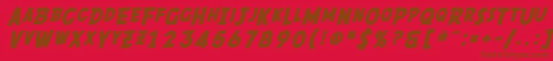 SfComicScriptBold Font – Brown Fonts on Red Background
