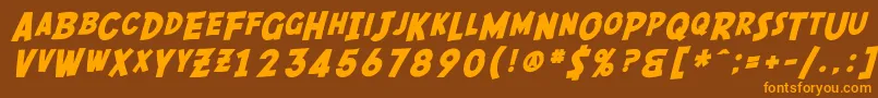 Czcionka SfComicScriptBold – pomarańczowe czcionki na brązowym tle