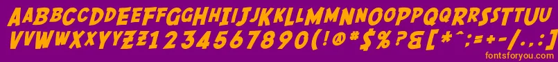 SfComicScriptBold Font – Orange Fonts on Purple Background