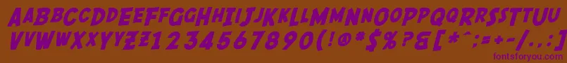 Police SfComicScriptBold – polices violettes sur fond brun