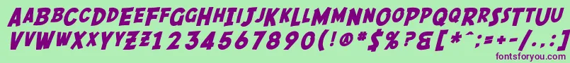 SfComicScriptBold Font – Purple Fonts on Green Background