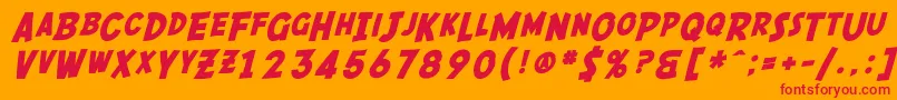 SfComicScriptBold Font – Red Fonts on Orange Background
