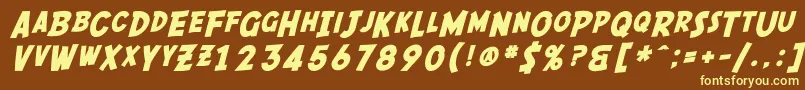 Шрифт SfComicScriptBold – жёлтые шрифты на коричневом фоне
