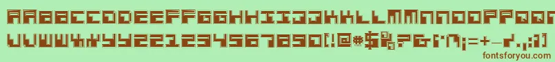 Шрифт PhaserBankPro – коричневые шрифты на зелёном фоне