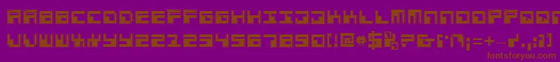 PhaserBankPro-fontti – ruskeat fontit violetilla taustalla