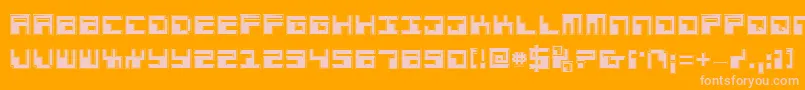 PhaserBankPro-fontti – vaaleanpunaiset fontit oranssilla taustalla