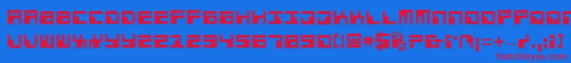 PhaserBankPro Font – Red Fonts on Blue Background