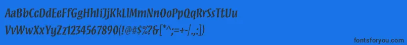 MezzstdSemibold-Schriftart – Schwarze Schriften auf blauem Hintergrund