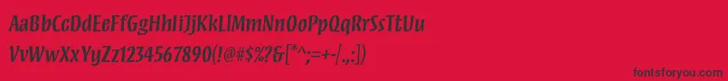 Fonte MezzstdSemibold – fontes pretas em um fundo vermelho