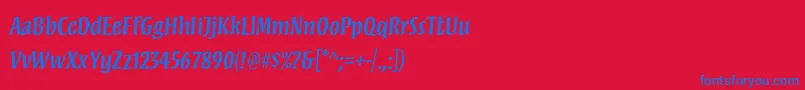 MezzstdSemibold Font – Blue Fonts on Red Background