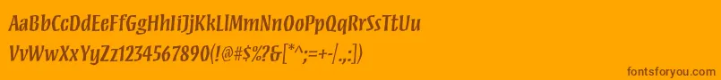 MezzstdSemibold Font – Brown Fonts on Orange Background
