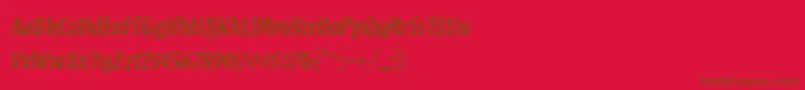 フォントMezzstdSemibold – 赤い背景に茶色の文字