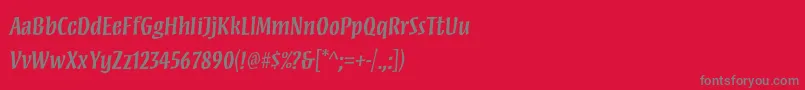 Fonte MezzstdSemibold – fontes cinzas em um fundo vermelho