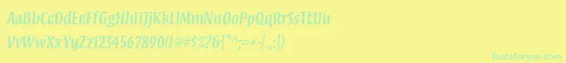 MezzstdSemibold Font – Green Fonts on Yellow Background