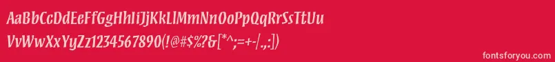フォントMezzstdSemibold – 赤い背景にピンクのフォント