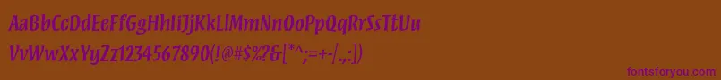 MezzstdSemibold Font – Purple Fonts on Brown Background