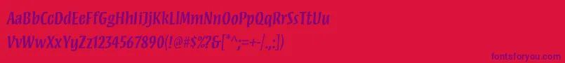 MezzstdSemibold-Schriftart – Violette Schriften auf rotem Hintergrund