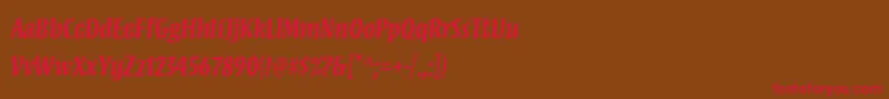 フォントMezzstdSemibold – 赤い文字が茶色の背景にあります。