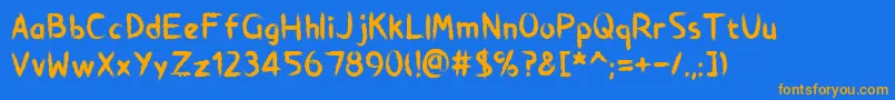 BrushstrokeHorror Font – Orange Fonts on Blue Background