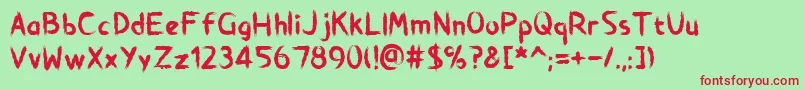 BrushstrokeHorror Font – Red Fonts on Green Background